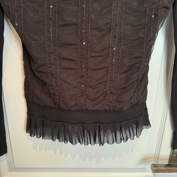 VTG Vitae Goth Witchy Fairy Mesh Top Sz S Black Sequin Whimsigoth Retro Vampire - Picture 10 of 12